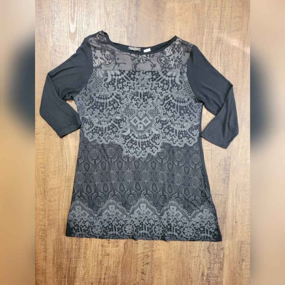 FREE WITH BUNDLE Vanilla Sugar lace accent mini t-shirt dress